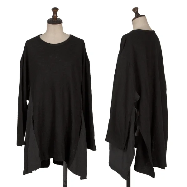 Yohji Yamamoto FEMME Side Switching Knit Top Black,Grey 2 K-170144_001