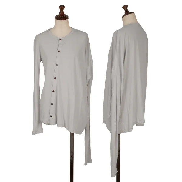 Yohji Yamamoto FEMME Cotton Jersey Asymmetrical Cardigan Grey 2 K-170146_001