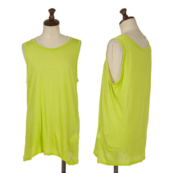 Yohji Yamamoto FEMME Bicolor Layered Tank Top Light Green,Grey 2 K-170155_001