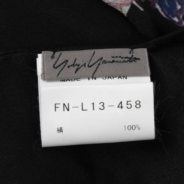 Yohji Yamamoto FEMME Silk Floral Poem Drawing Scarf K-170162_008
