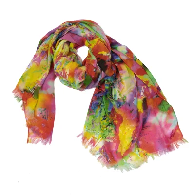 Yohji Yamamoto FEMME Colorful Silk Printed Scarf