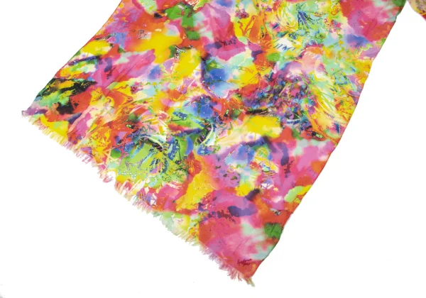 Yohji Yamamoto FEMME Colorful Silk Printed Scarf K-170163_003