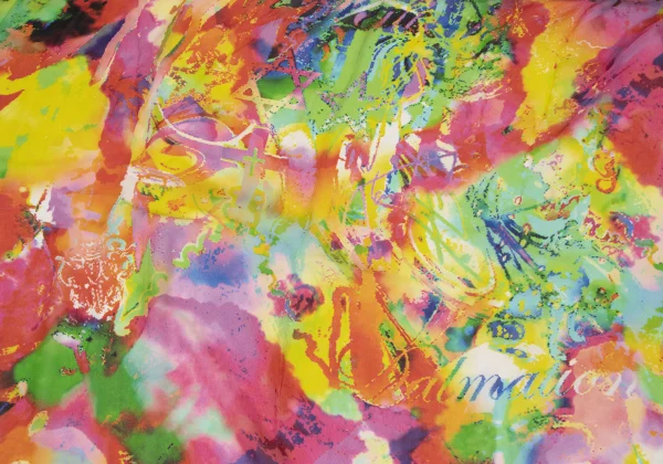 Yohji Yamamoto FEMME Colorful Silk Printed Scarf K-170163_004