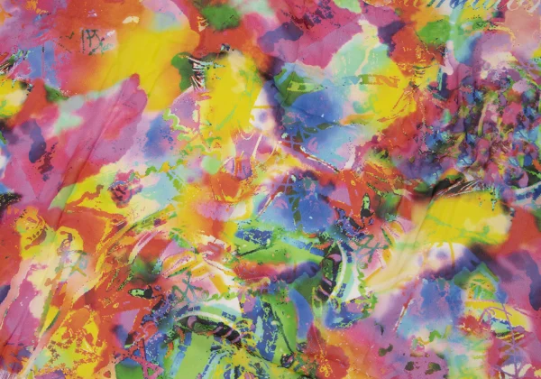 Yohji Yamamoto FEMME Colorful Silk Printed Scarf K-170163_005