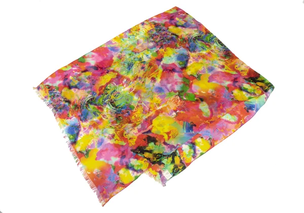 Yohji Yamamoto FEMME Colorful Silk Printed Scarf K-170163_007