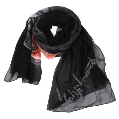 Yohji yamamoto discord Bird Print Sheer Scarf