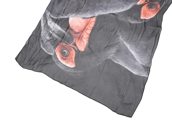 Yohji yamamoto discord Bird Print Sheer Scarf K-170164_003