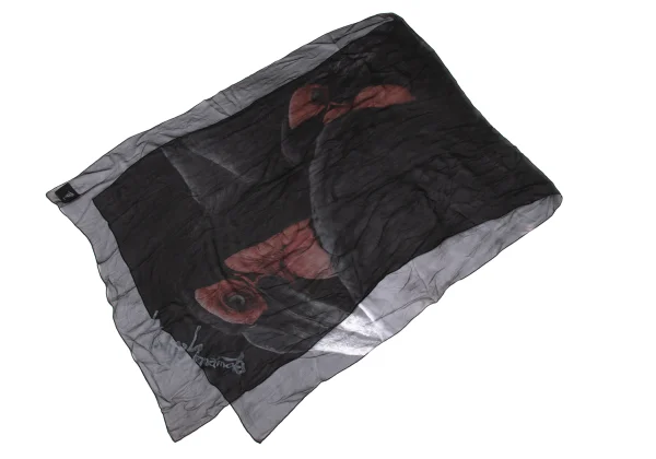 Yohji yamamoto discord Bird Print Sheer Scarf K-170164_006