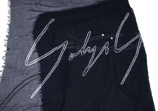 Yohji Yamamoto SUZUSAN Signature Logo Dyed Scarf K-170165_003