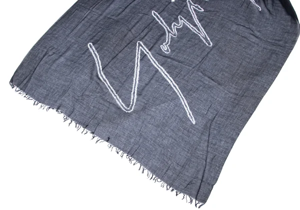 Yohji Yamamoto SUZUSAN Signature Logo Dyed Scarf K-170165_004