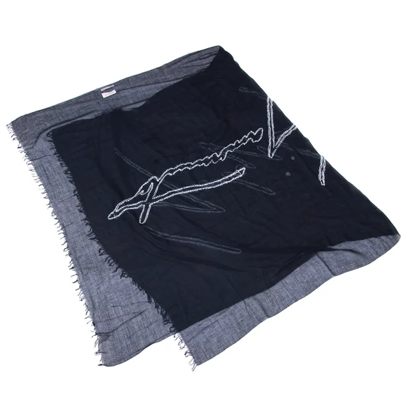 Yohji Yamamoto SUZUSAN Signature Logo Dyed Scarf K-170165_005