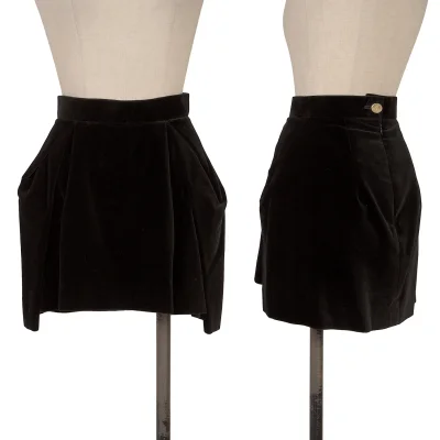 Vivienne Westwood Tuck Design Velour Mini Skirt