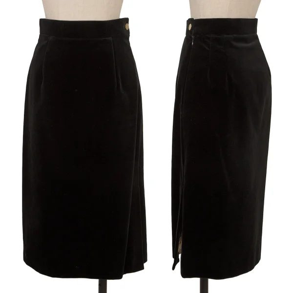 Vivienne Westwood Side Slit Velour Skirt Black M K-170173_001
