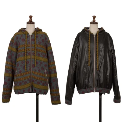M.&KYOKO Jacquard Reversible Zip Hooded Blouson