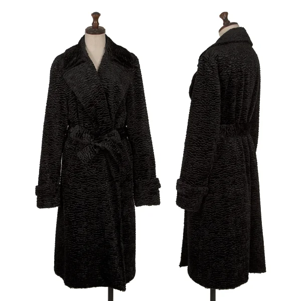 Theory Faux Fur Belted Coat Black M K-170179_001
