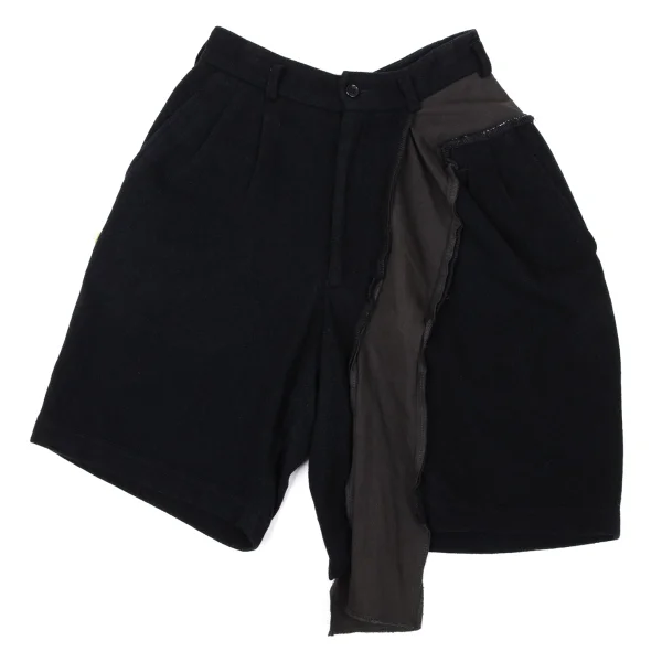 H&M×COMME des GARCONS Wool Blend Switching Design Shorts Navy,Charcoal XS K-170184_001