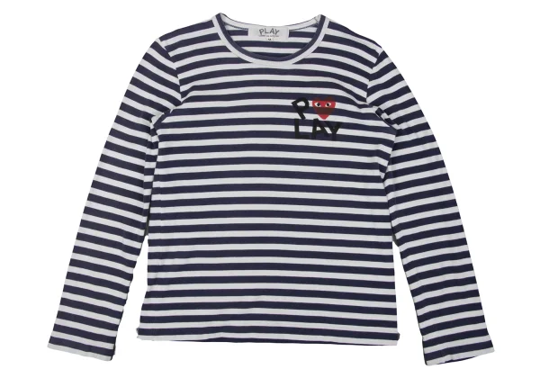 PLAY COMME des GARCONS Heart Logo Print Striped T-shirt K-170186_002