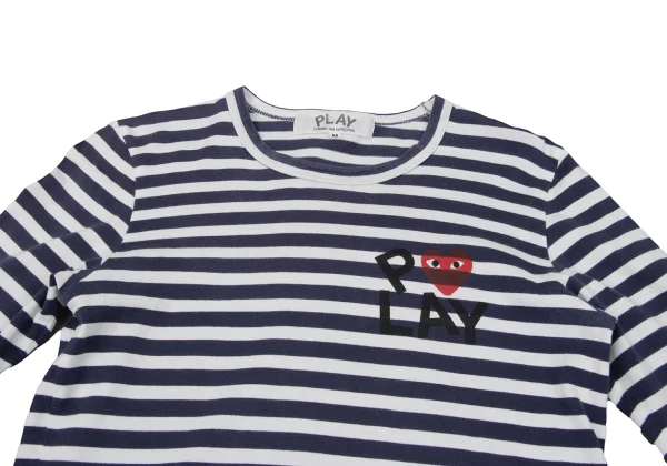 PLAY COMME des GARCONS Heart Logo Print Striped T-shirt K-170186_003