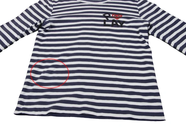 PLAY COMME des GARCONS Heart Logo Print Striped T-shirt K-170186_009