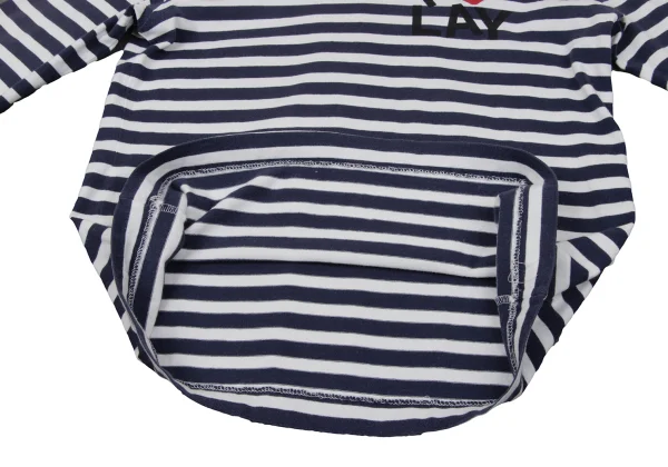 PLAY COMME des GARCONS Heart Logo Print Striped T-shirt K-170186_011