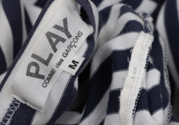 PLAY COMME des GARCONS Heart Logo Print Striped T-shirt K-170186_015