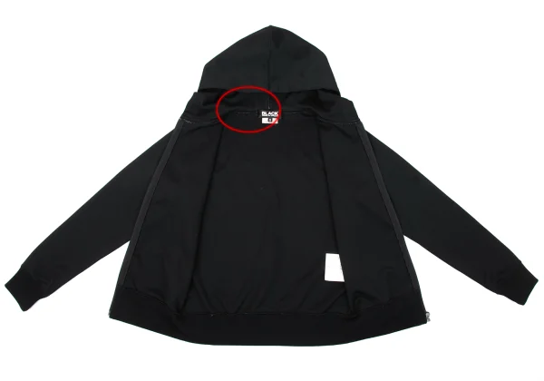 BLACK COMME des GARCONS Back Logo Print Poly Zip Hoodie K-170188_010