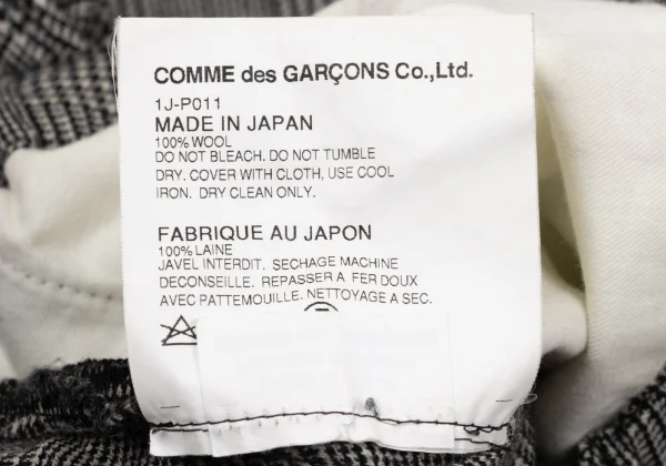 BLACK COMME des GARCONS Wool Glen Check Tapered Pants K-170189_013