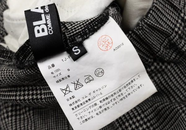 BLACK COMME des GARCONS Wool Glen Check Tapered Pants K-170189_014