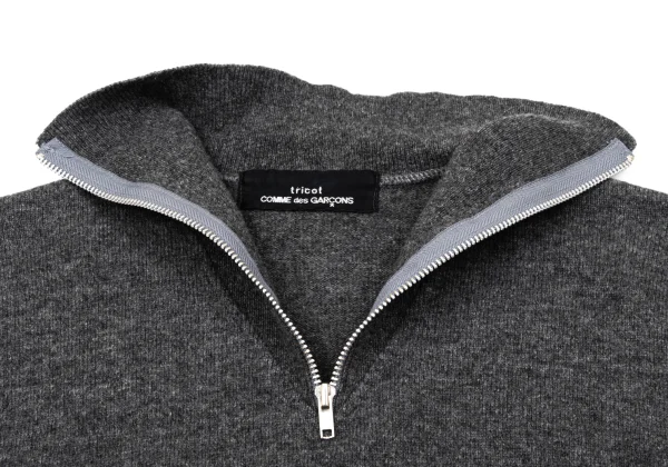 tricot COMME des GARCONS Ribbed Half-Zip Knit Sweater K-170192_005