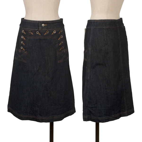 tricot COMME des GARCONS Front Button Denim Skirt  Indigo S K-170198_001
