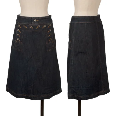 tricot COMME des GARCONS Front Button Denim Skirt