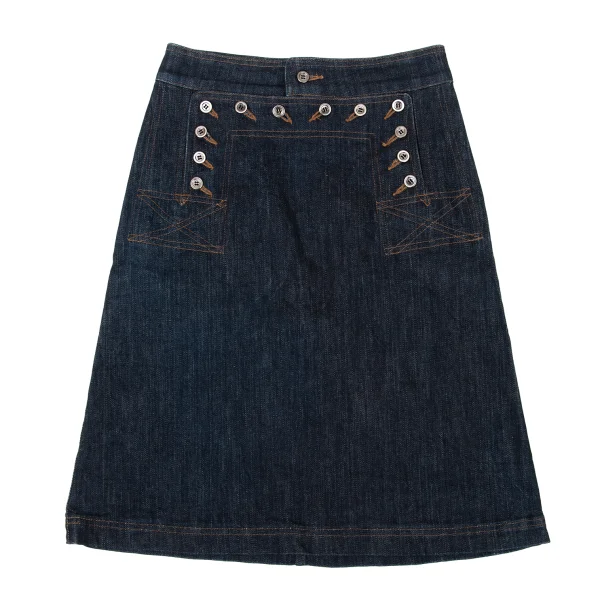 tricot COMME des GARCONS Front Button Denim Skirt K-170198_002