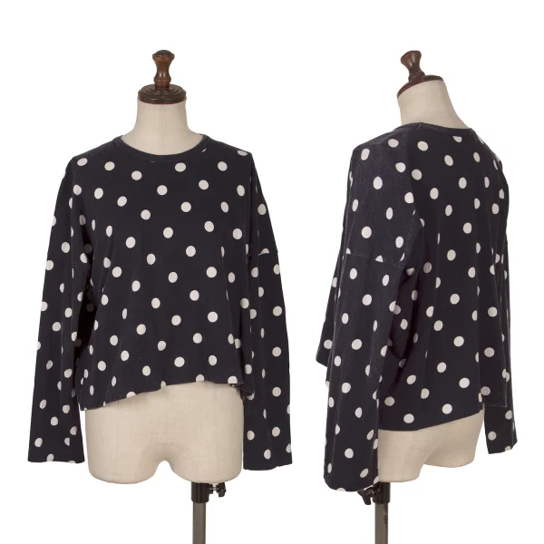 COMME des GARCONS Pilling Cotton Dot T Shirt Navy S K-170199_001