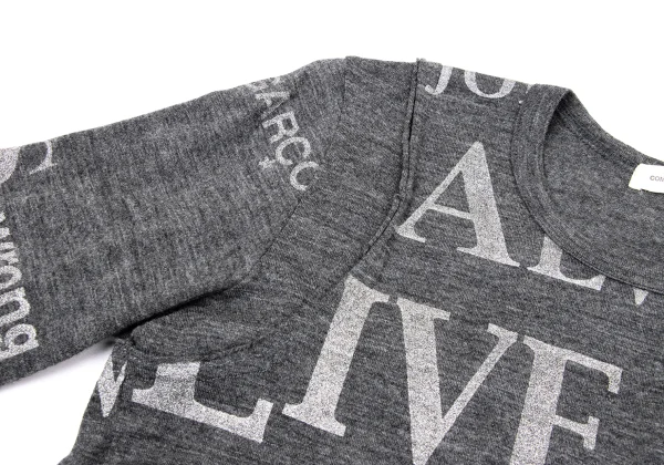 COMME des GARCONS Lettering Glitter Print Sleeve Switching T Shirt K-170204_006