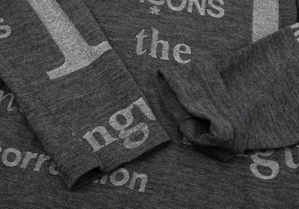COMME des GARCONS Lettering Glitter Print Sleeve Switching T Shirt K-170204_007