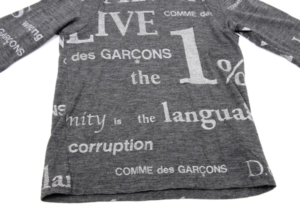 COMME des GARCONS Lettering Glitter Print Sleeve Switching T Shirt K-170204_008