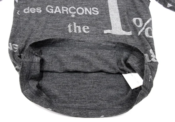 COMME des GARCONS Lettering Glitter Print Sleeve Switching T Shirt K-170204_009