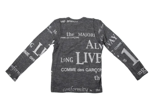 COMME des GARCONS Lettering Glitter Print Sleeve Switching T Shirt K-170204_010
