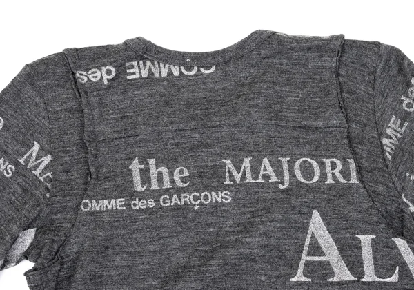 COMME des GARCONS Lettering Glitter Print Sleeve Switching T Shirt K-170204_011