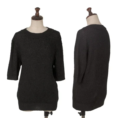COMME des GARCONS Rayon Acrylic Short Sleeve Knit Sweater