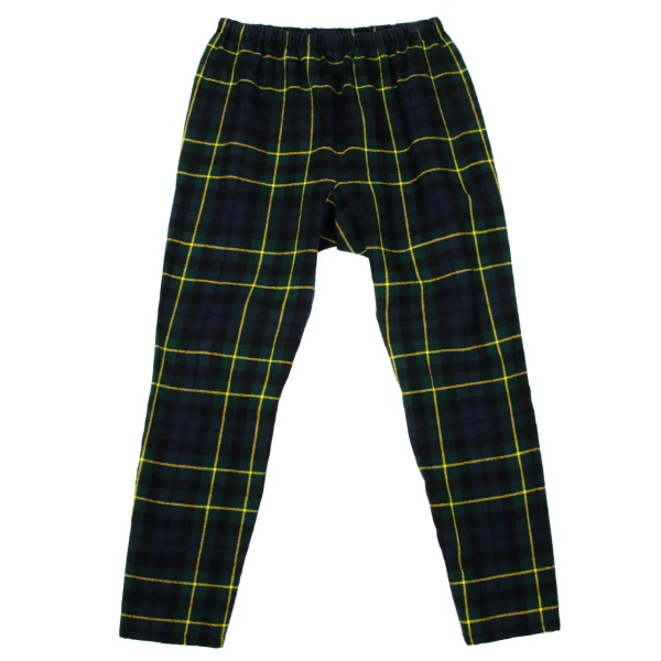 COMME des GARCONS Wool Checker Tapered Pants Navy,Green S K-170209_001