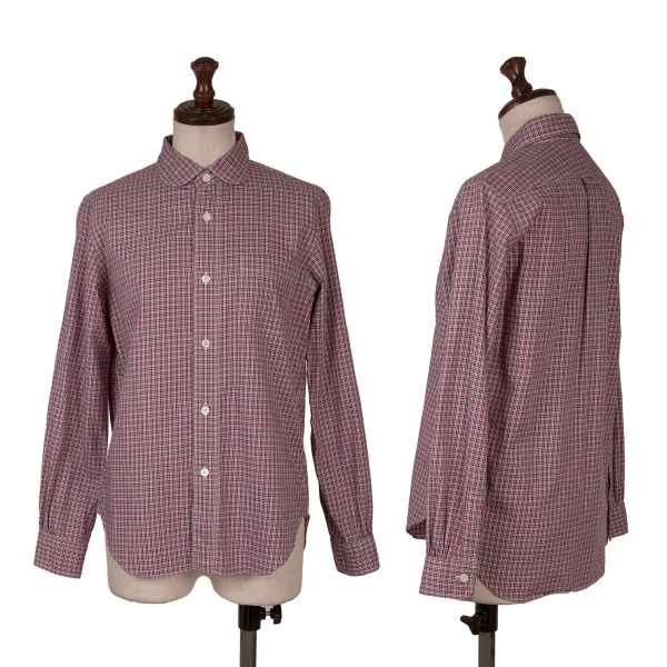 JUNYA WATANABE MAN PINK COMME des GARCONS Round Collar Check Shirt Red,Blue,White M K-170214_001