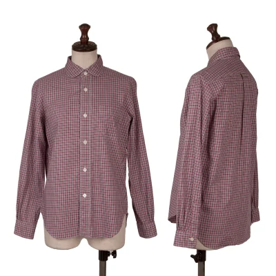 JUNYA WATANABE MAN PINK COMME des GARCONS Round Collar Check Shirt
