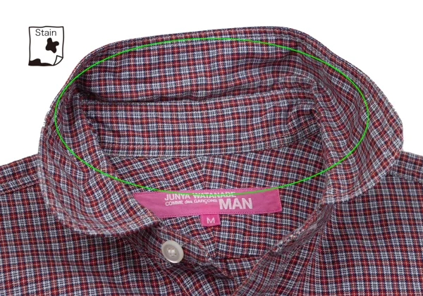 JUNYA WATANABE MAN PINK COMME des GARCONS Round Collar Check Shirt K-170214_005