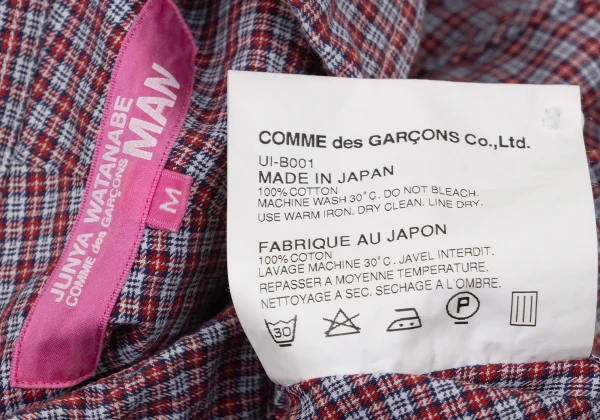 JUNYA WATANABE MAN PINK COMME des GARCONS Round Collar Check Shirt K-170214_017