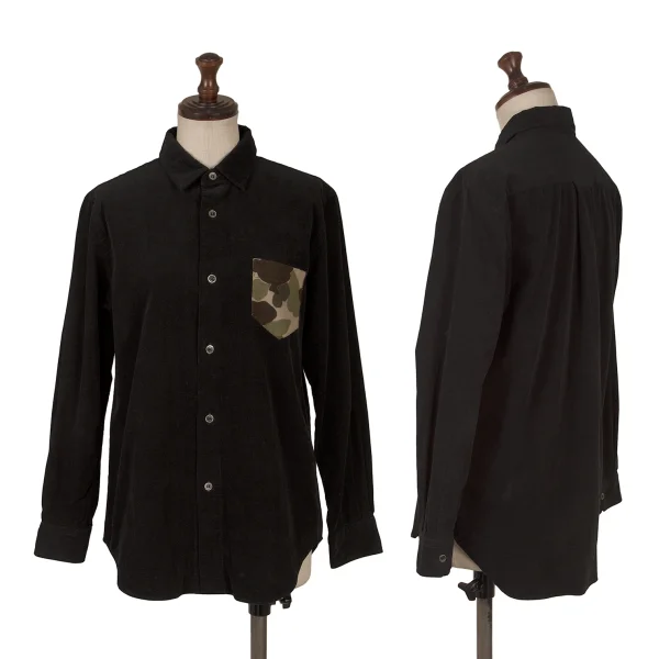JUNYA WATANABE MAN PINK Camouflage Pocket Corduroy Shirt Black M K-170215_001