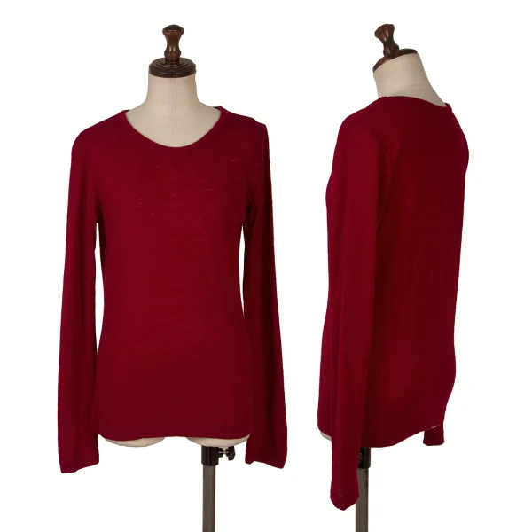 Y's Wool Knit Top Red 2 K-170231_001