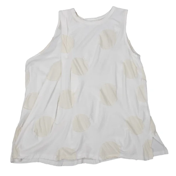 Y's Dot Jacquard Tucked Asymmetrical Sleeveless Top K-170233_002