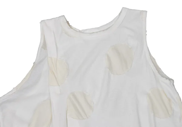 Y's Dot Jacquard Tucked Asymmetrical Sleeveless Top K-170233_003