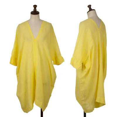 ARTS&SCIENCE Linen Sheer V-neck Wide Silhouette Tunic